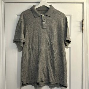 JCrew Factory Large Short Sleeved Grey Polo Shirt, 100% Cotton